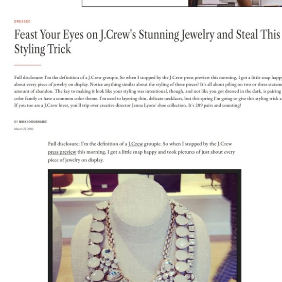 J. Crew Collection Fall 2013 Fabric Rope Rhinestone Gem Statement Necklace - Picture 7 of 10